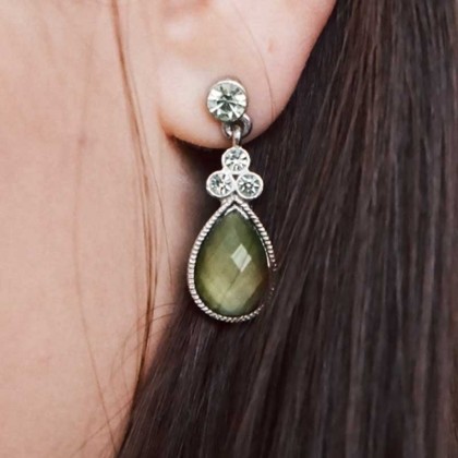 Green Onyx Teardrop Earrings