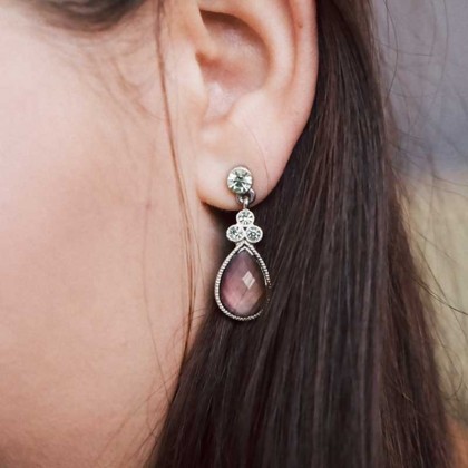 Rose Quartz Teardrop Earrings