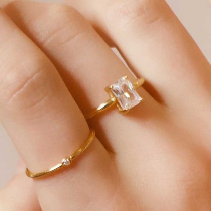Simple Diamond Ring Set